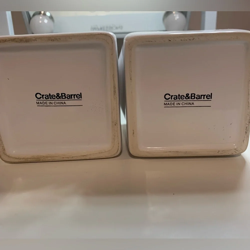 Crate & Barrel Milk Carton Sugar Bowl & Creamer set Carton Shape.